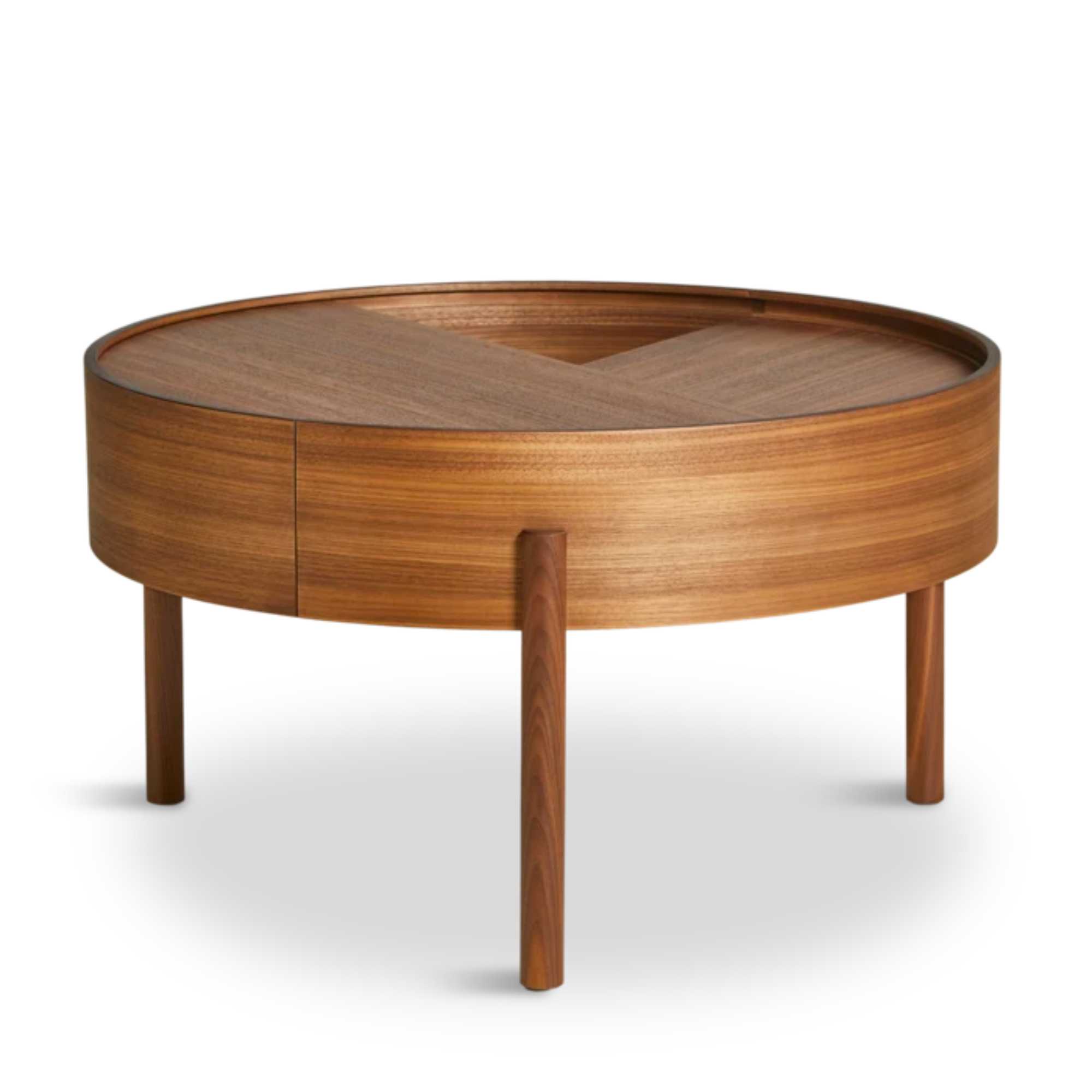 Woud Arc coffee table, walnut (Ø66 cm)