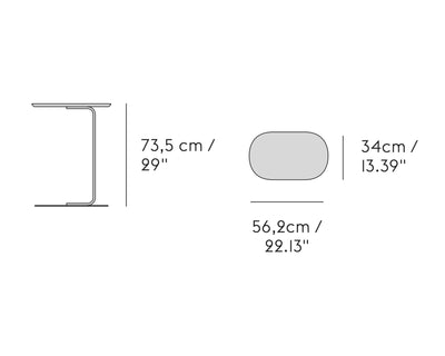 Muuto Relate Side Table (H73.5cm) , Oak Veneer/Off White (h74cm)
