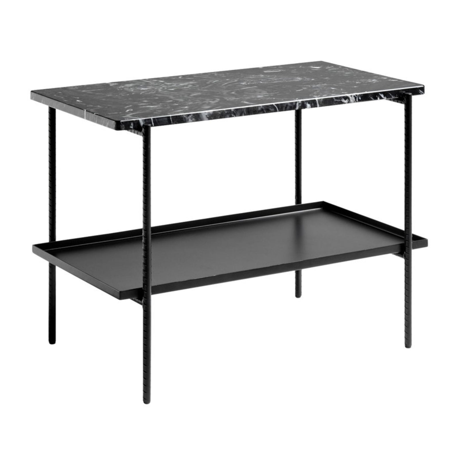 HAY Rebar Rectangular Side Table, Black Marble (L75xW44 cm)