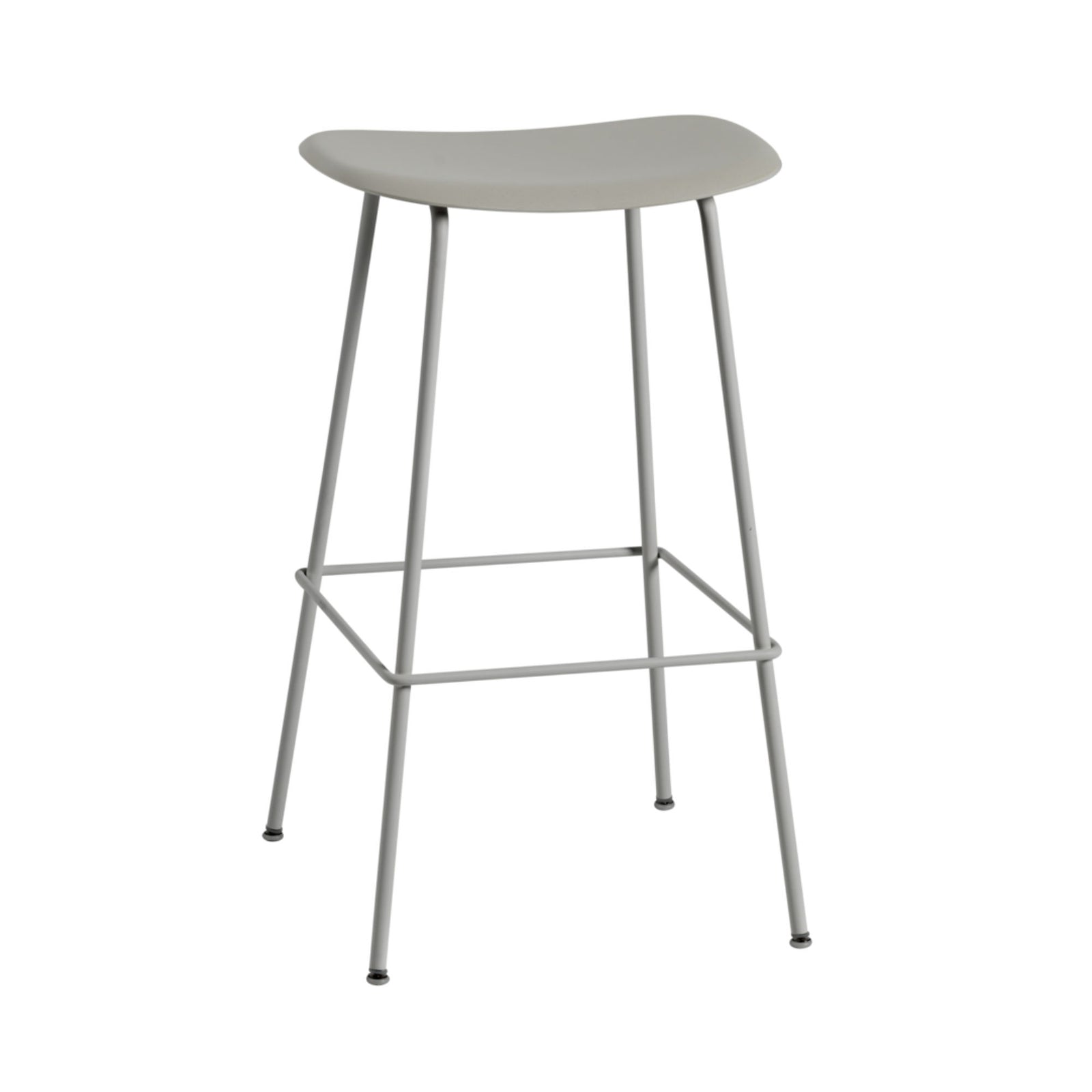 Muuto Fiber Bar Stool Tube Base, grey/grey (75 cm)