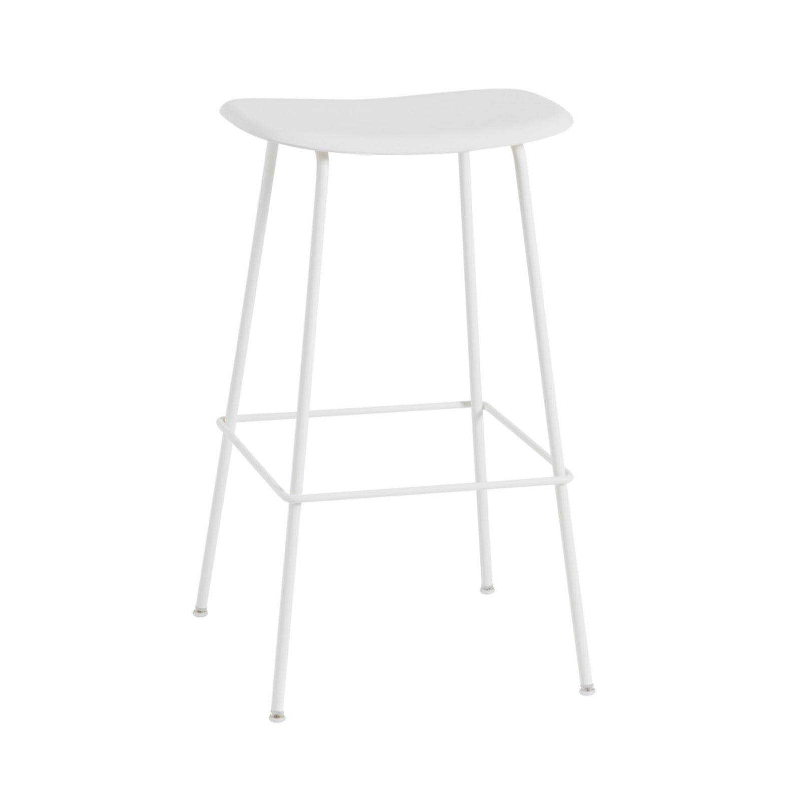 Muuto Fiber Bar Stool Tube Base, natural white/white (75 cm)