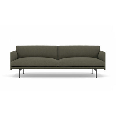 Muuto Outline Sofa 3-Seater, Fiord961/Black w220xd84xh71cm