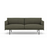 Muuto Outline Sofa 2-Seater, Fiord 961/Black w170xd84xh71cm