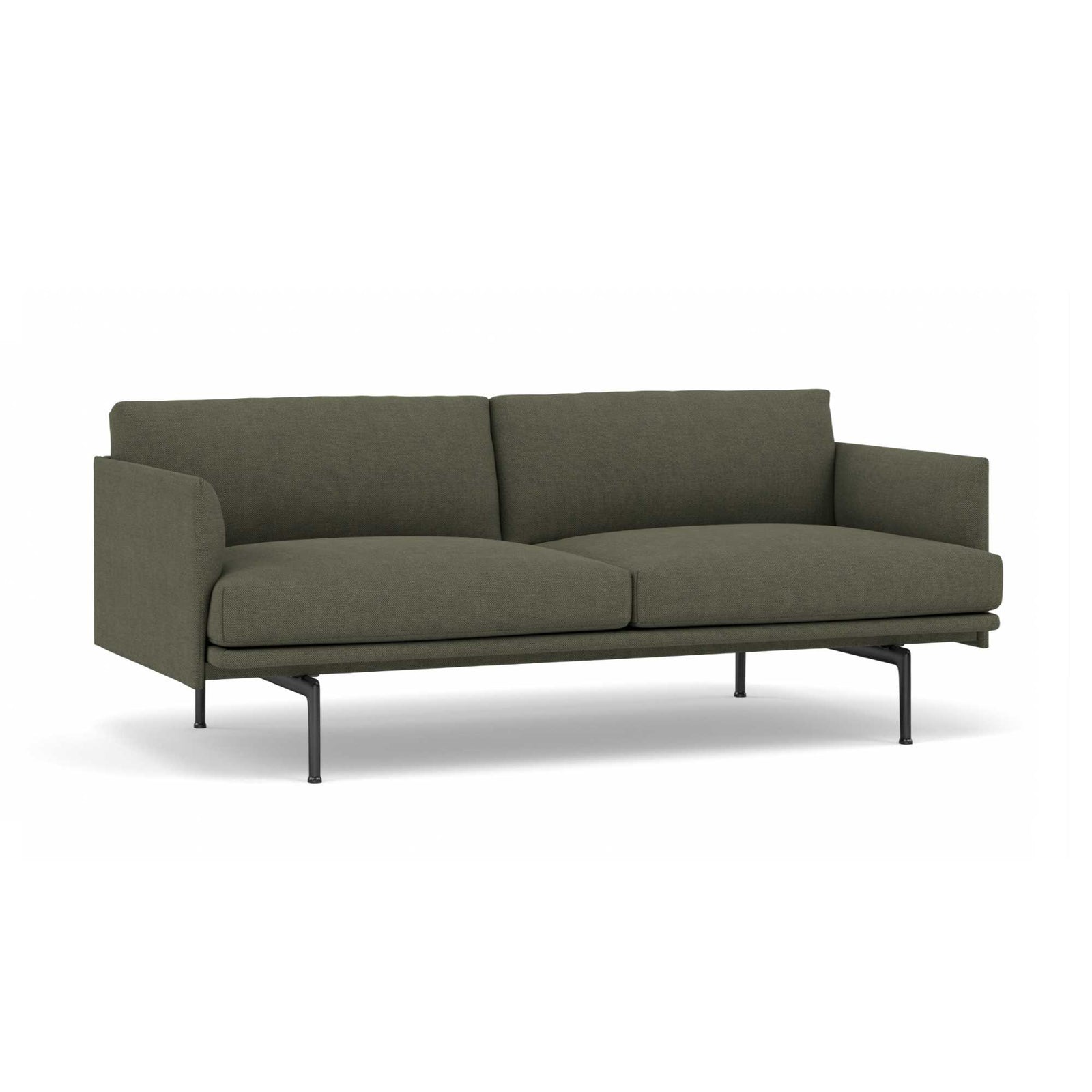 Muuto Outline Sofa 2-Seater, Fiord 961/Black w170xd84xh71cm
