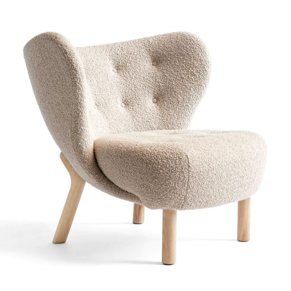 &Tradition VB1 Little Petra Lounge Chair, Moonlight Sheepskin/Walnut ...