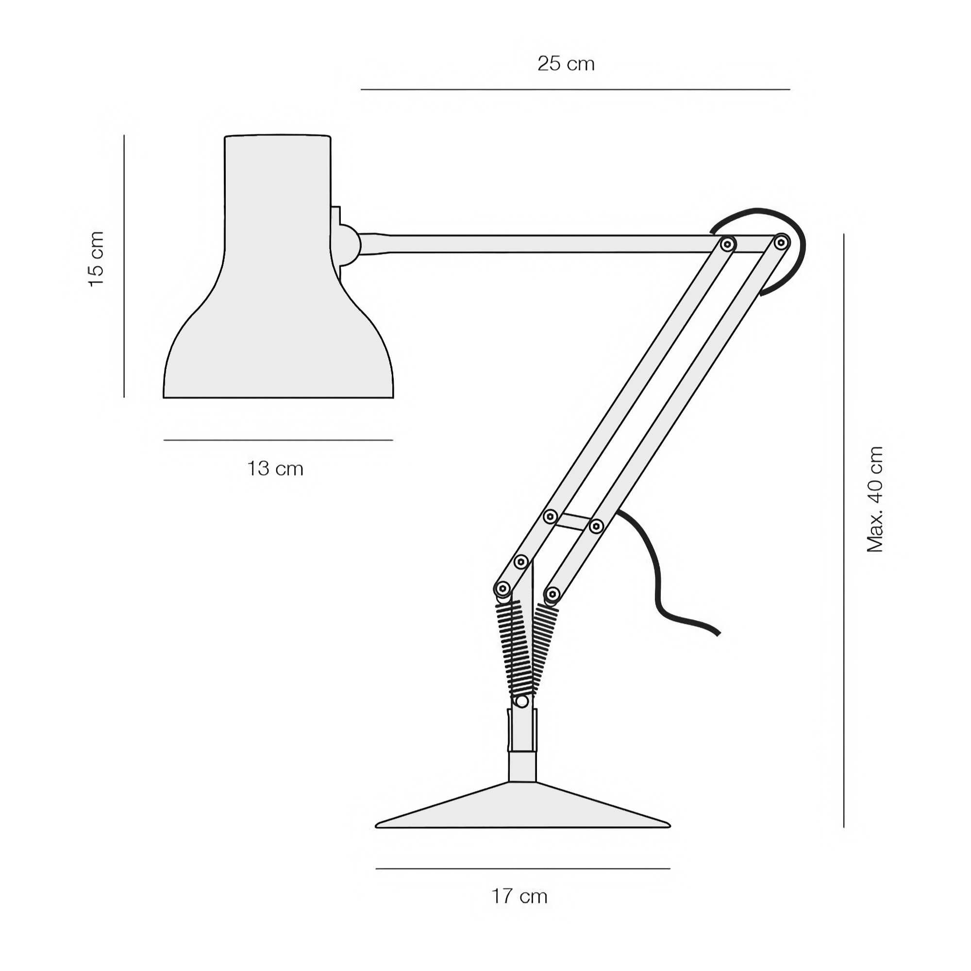 Lampe de bureau, Type 75 mini, noir mat, Ø13cm, H15cm - Anglepoise -  Luminaires Nedgis