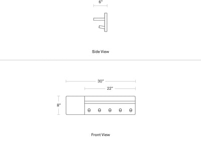 Blu Dot Candid Wall Shelf with Hooks