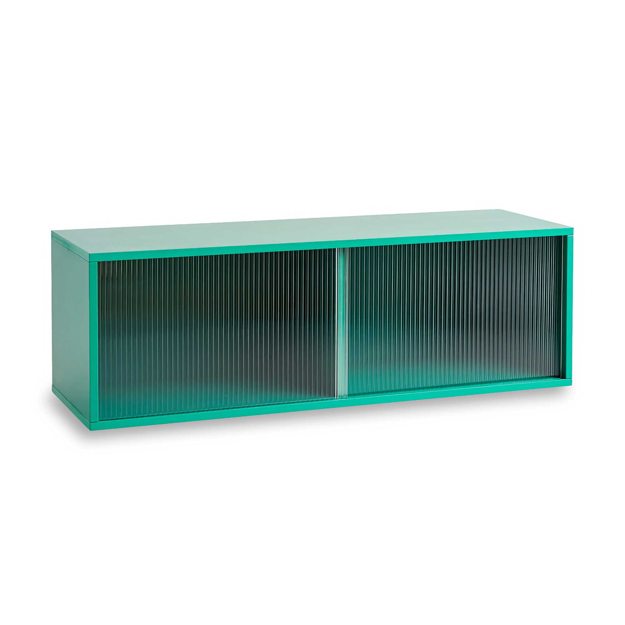 Hay Colour Cabinet Wall Mounted w. Glass Doors, Dark Mint (W120xD39cm)
