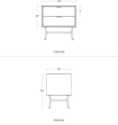 Blu Dot Dang 2 Drawer Nightstand