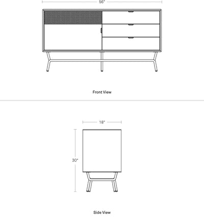 Blu Dot Dang 1 Door / 3 Drawer Console