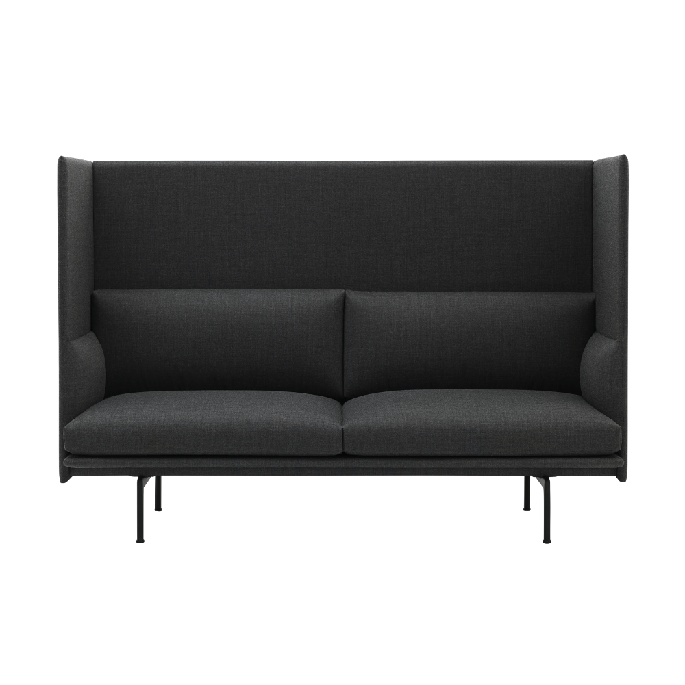 Muuto Outline Sofa Highback Black Base w170xd76xh115cm