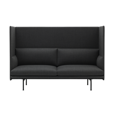 Muuto Outline Sofa Highback Black Base w170xd76xh115cm