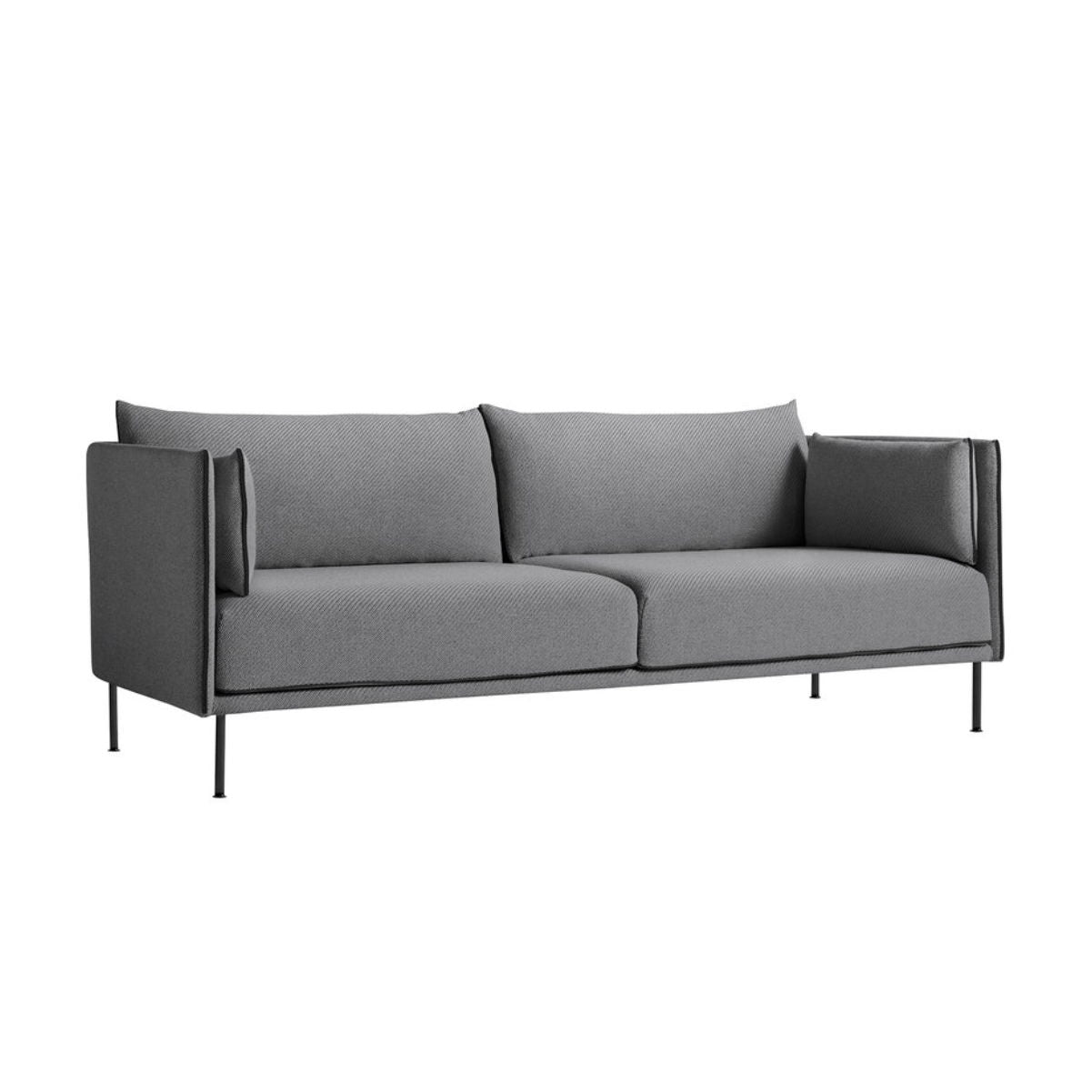 HAY Silhouette Sofa 3-seater coda182, silk black, black steel