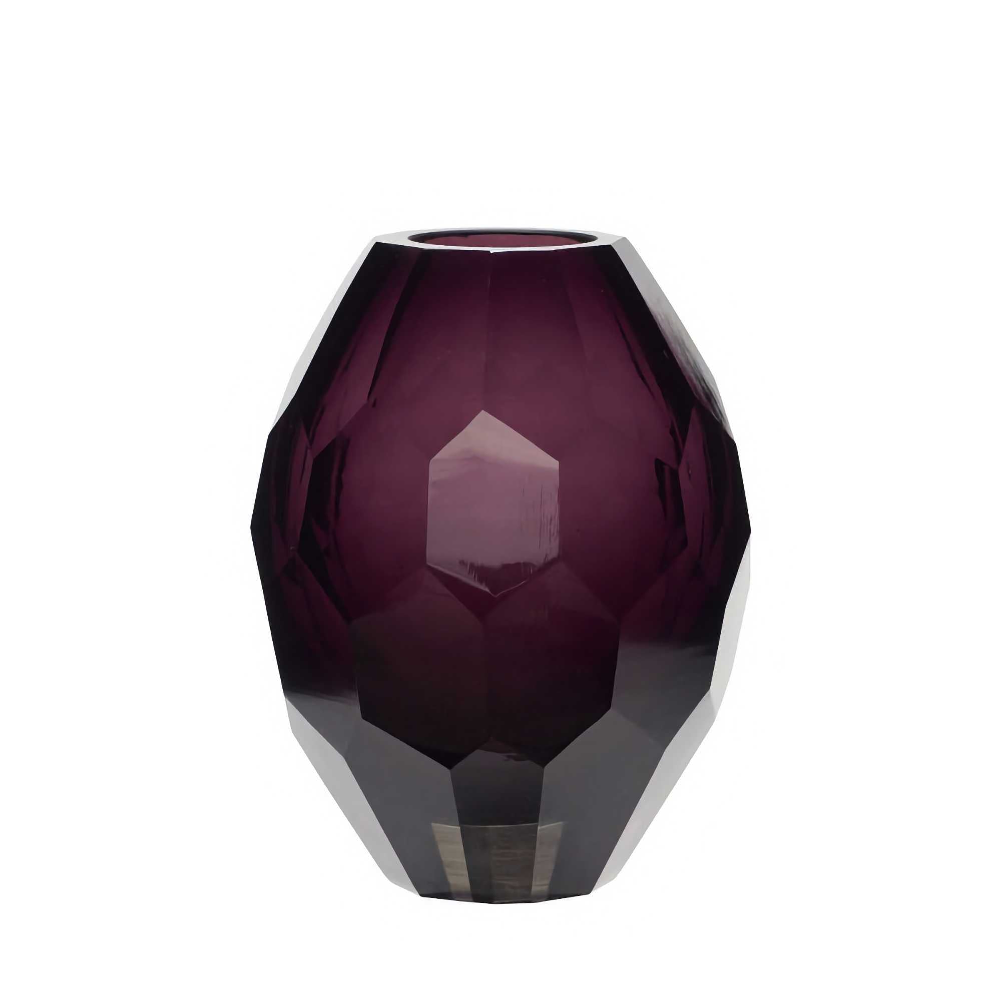 Hübsch Facet Vase, Burgundy