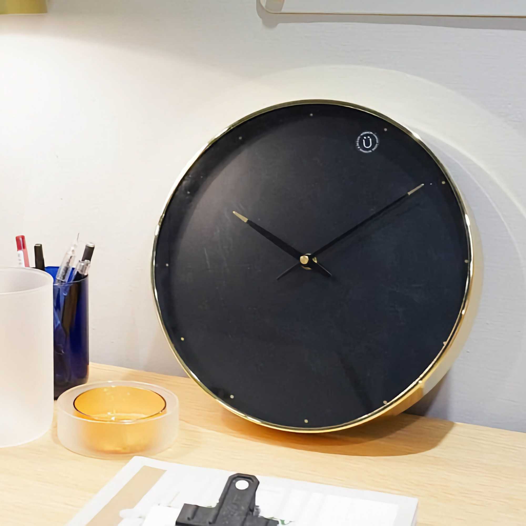 Hübsch Time Wall Clock, Brass/Black