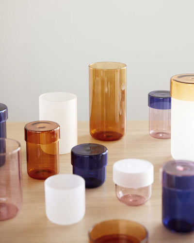 Hübsch Pop Storage Jars Small, Amber (Set of 2)
