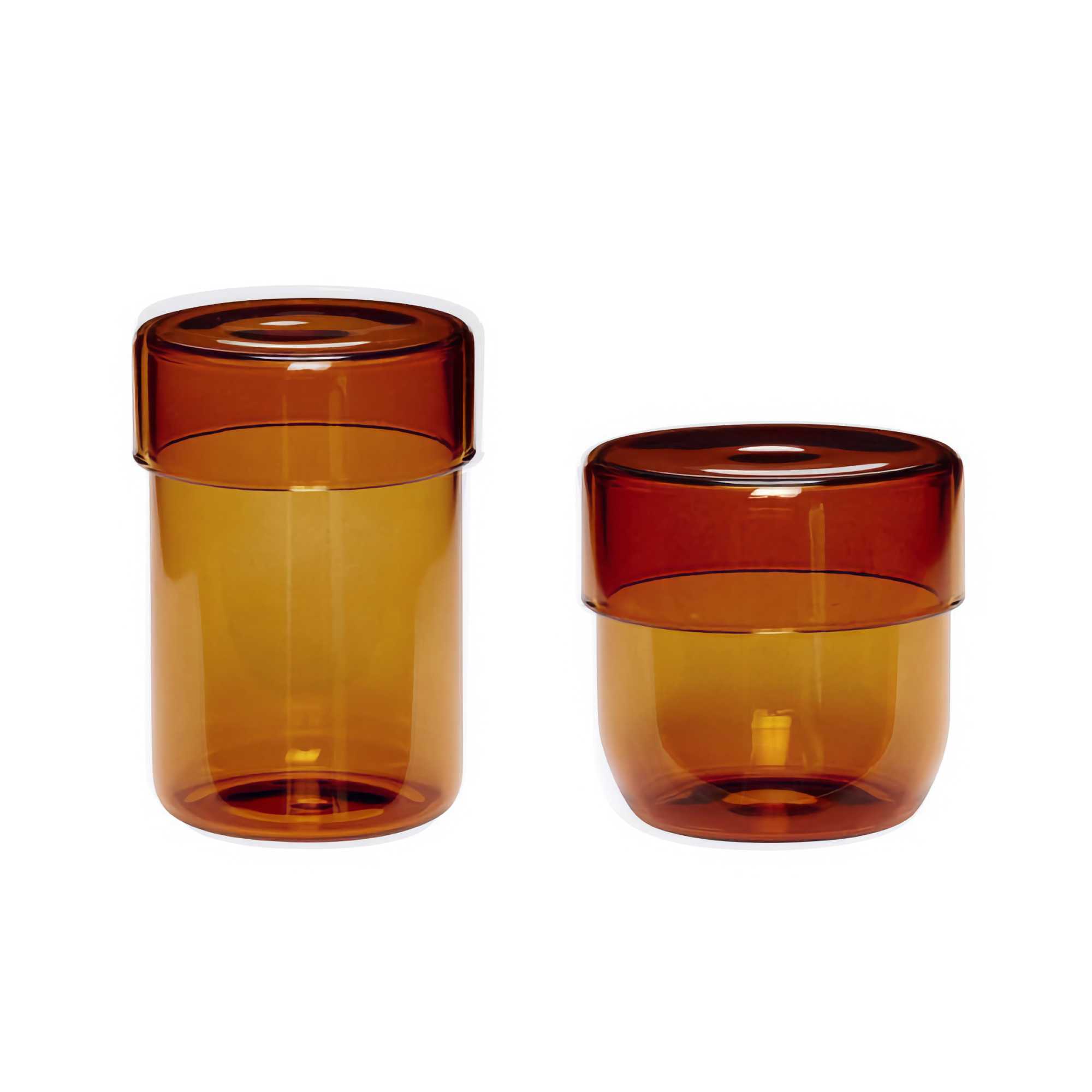 Hübsch Pop Storage Jars Small, Amber (Set of 2)