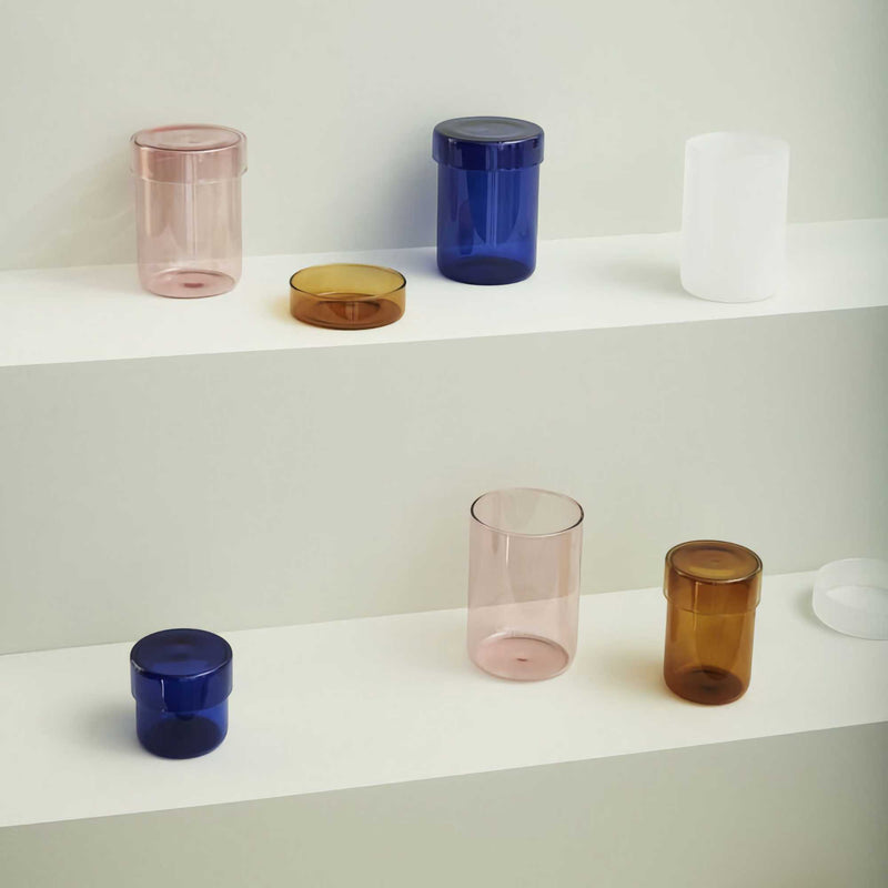 Hübsch Pop Storage Jars Small, Pink (Set of 2)