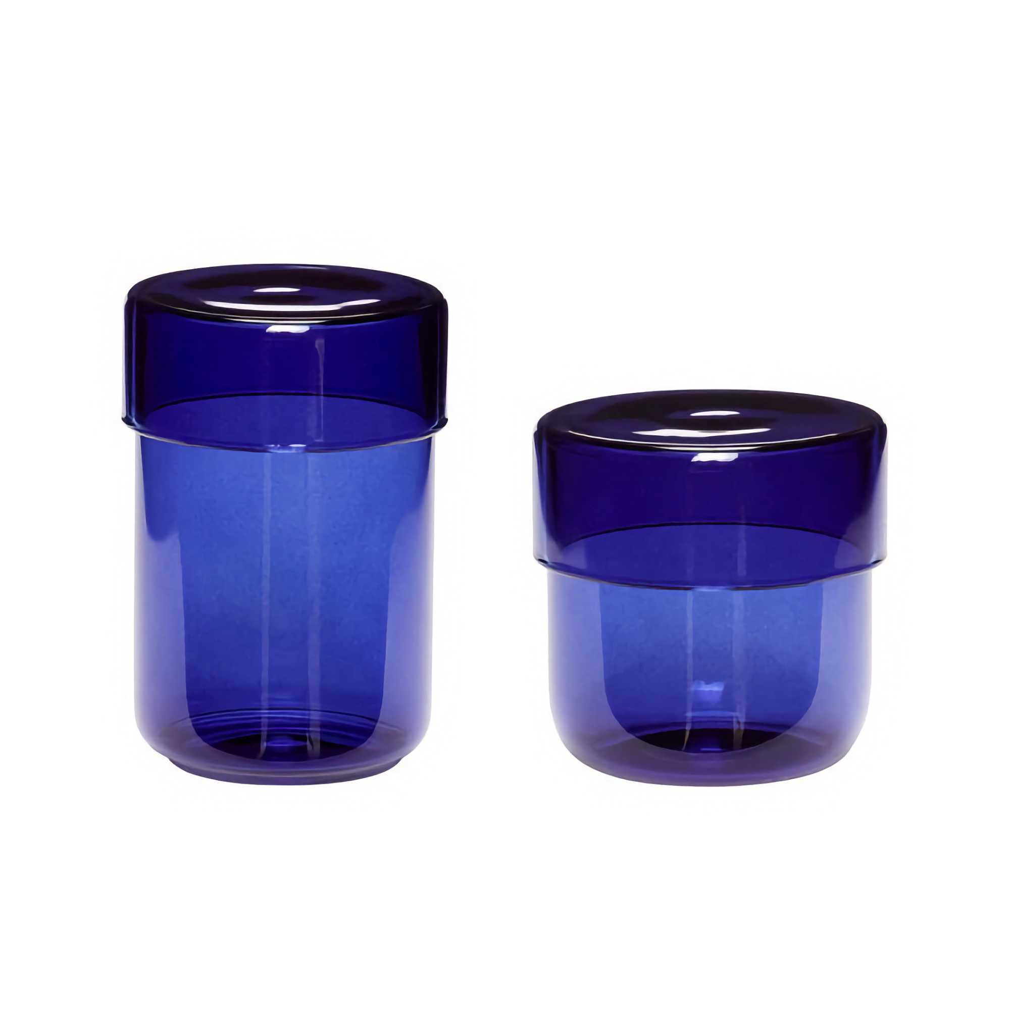 Hübsch Pop Storage Jars Small, Blue (Set of 2)