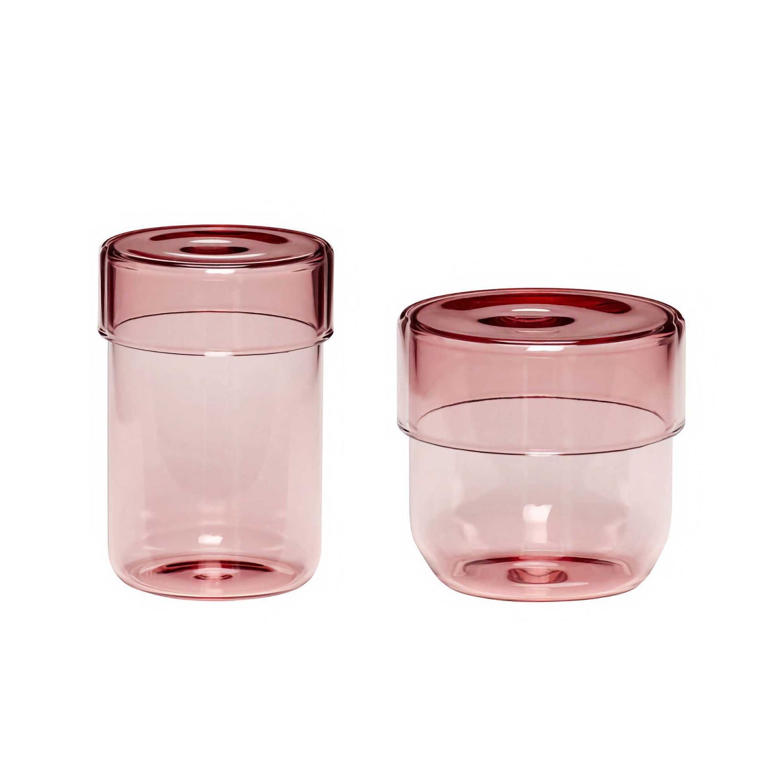 Hübsch Pop storage jars set, pink