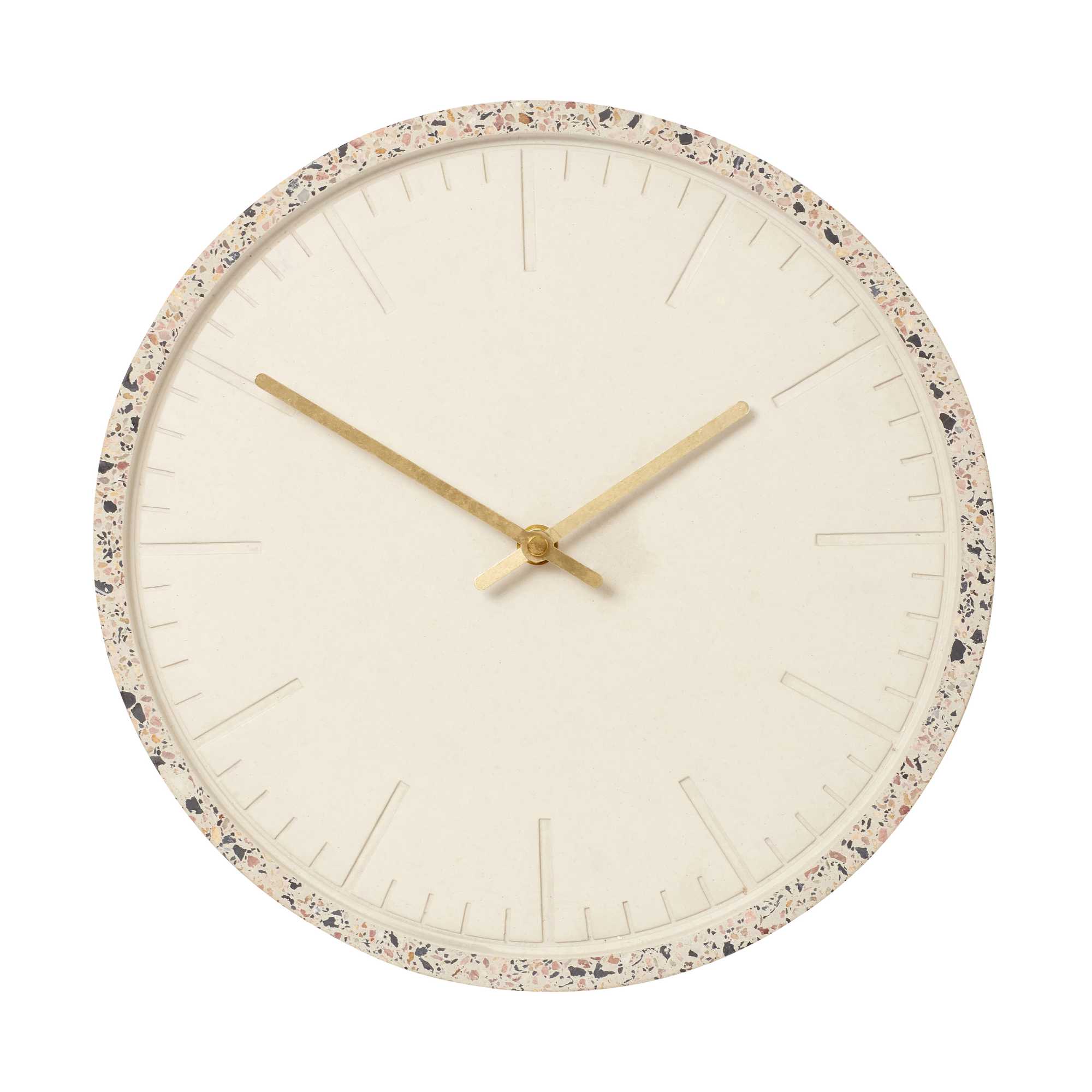Hübsch Time Wall Clock, White Terrazzo