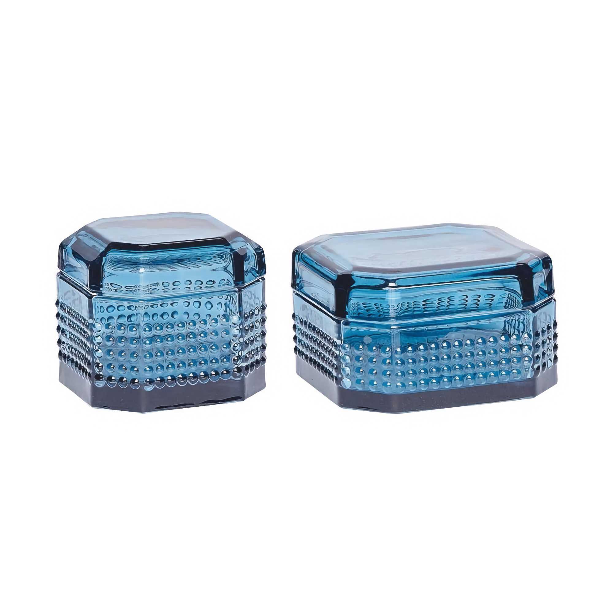Hübsch Treasure Storage Jar, Blue (Set of 2)