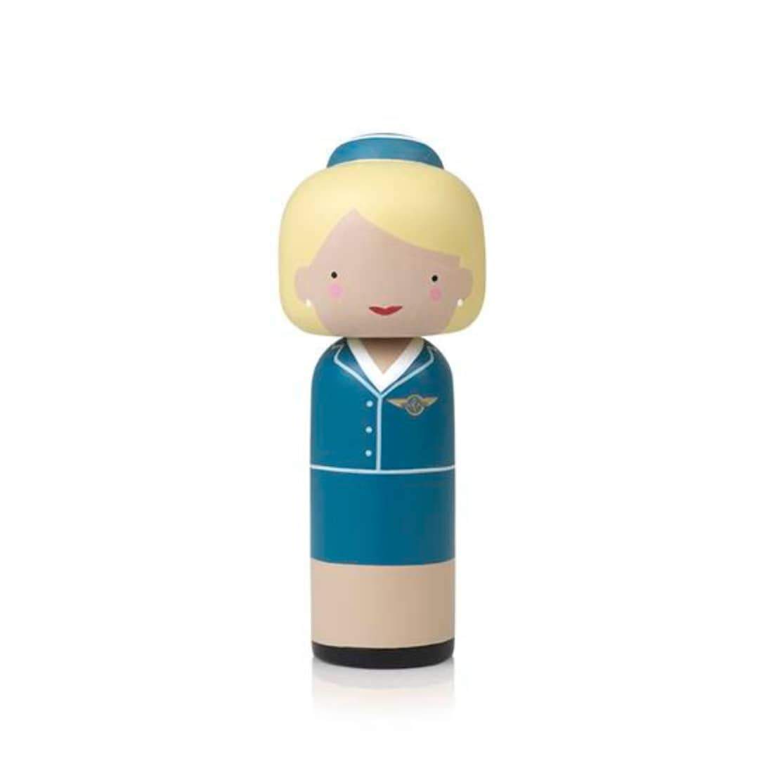 Lucie Kaas Kokeshi Doll, Pan Am (15 cm)