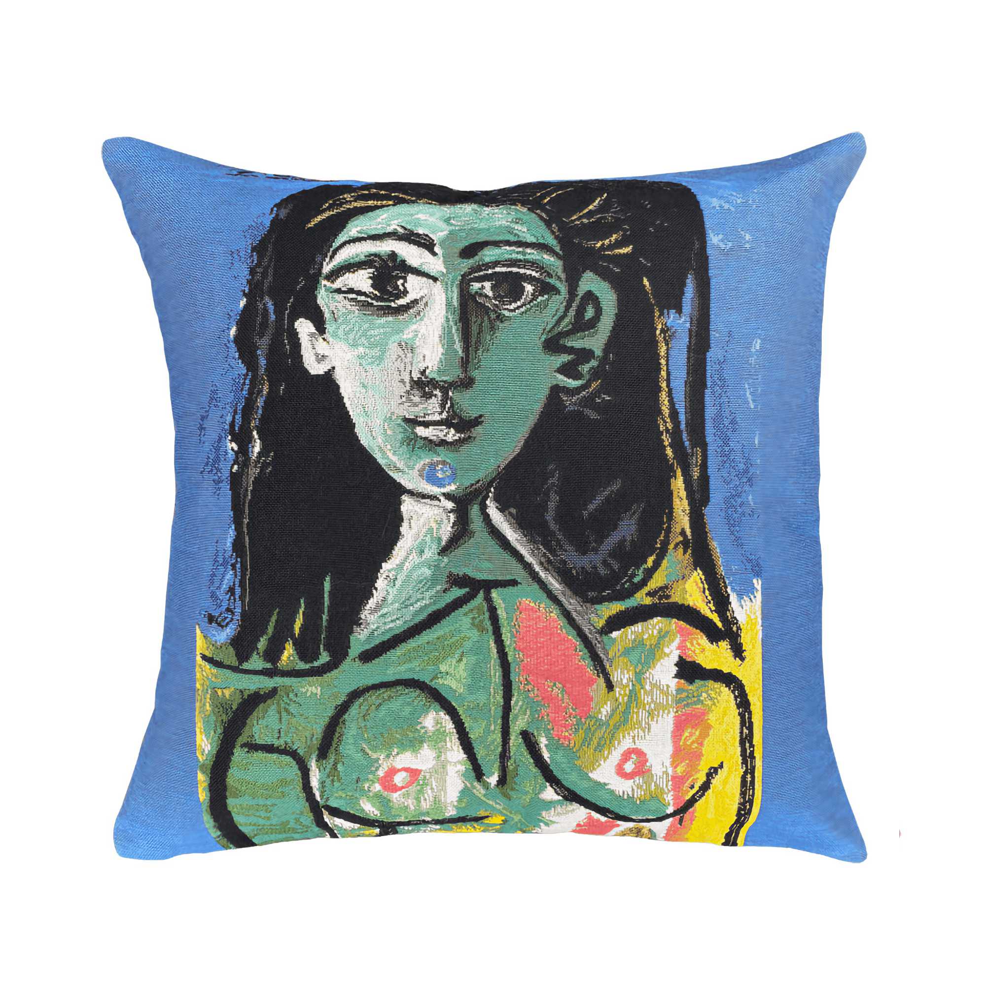 Jules Pansu Jacquard Cushion, Buste de femme Jacqueline 1963 (45x45cm)