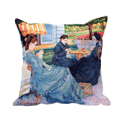 Jules Pansu Jacquard Cushion, Portraits à la campagne