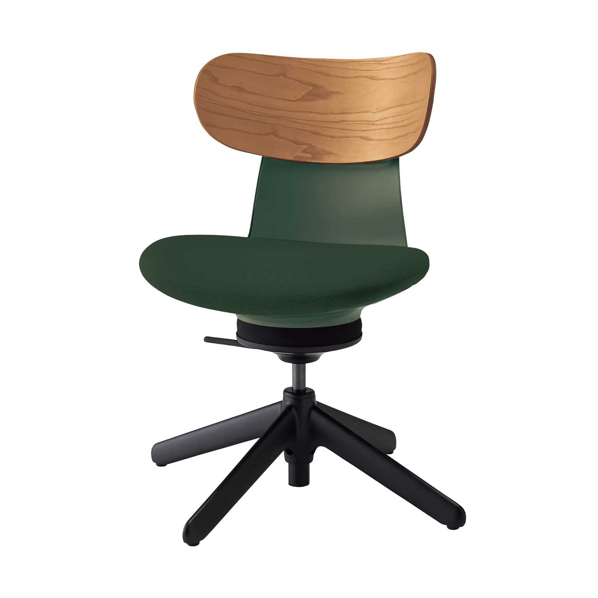 Kokuyo Inglife Office Chair Dark Plywood Back, Green