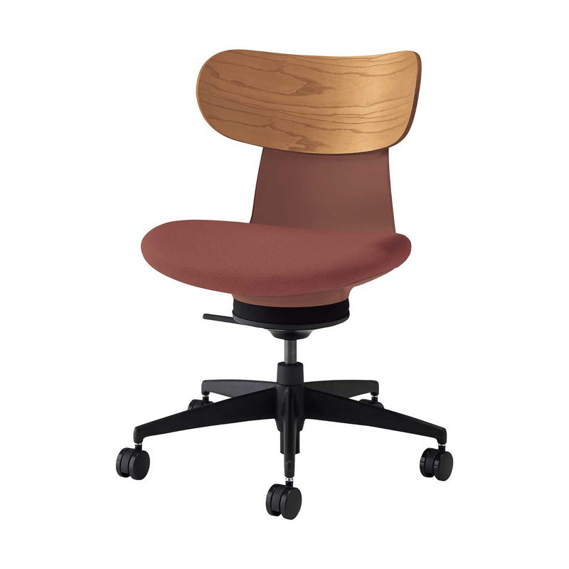 Kokuyo Inglife Office Chair Dark Plywood Back, Red