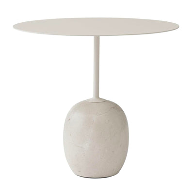 &Tradition LN9 Lato Oval Side Table, Ivory White/Crema Diva Marble (W50xD40xH45cm)