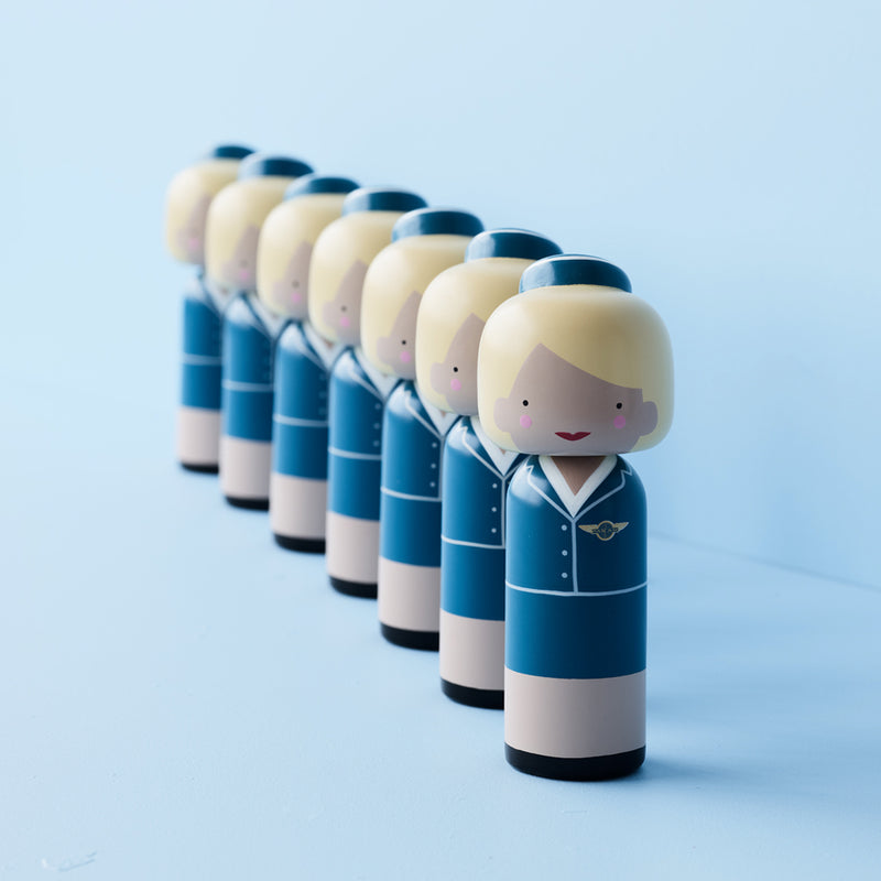 Lucie Kaas Kokeshi Doll, Pan Am (15 cm)