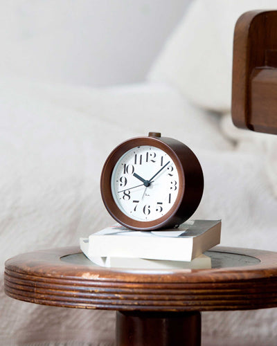 Lemnos Riki Alarm Clock, Brown