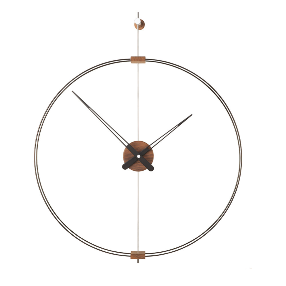 Nomon Mini Barcelona wall clock, walnut/black