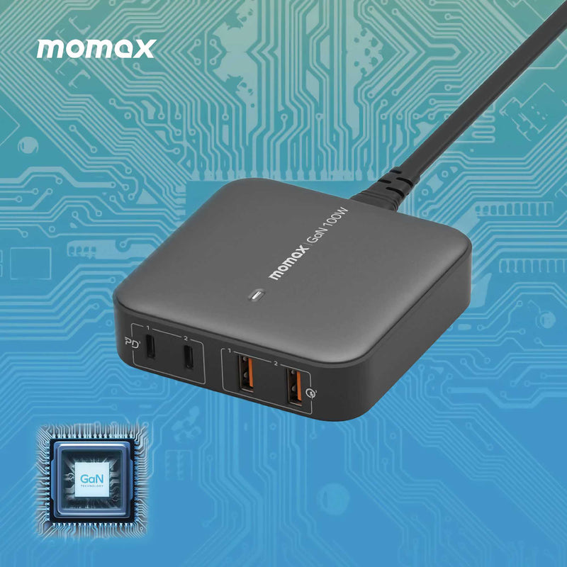 MOMAX OnePlug 100W 4-Port GaN Desktop Charger
