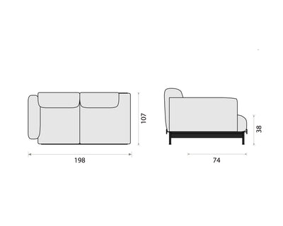 Muuto In Situ Modular Sofa 2-Seater Configuration 2/3 , Clay 12