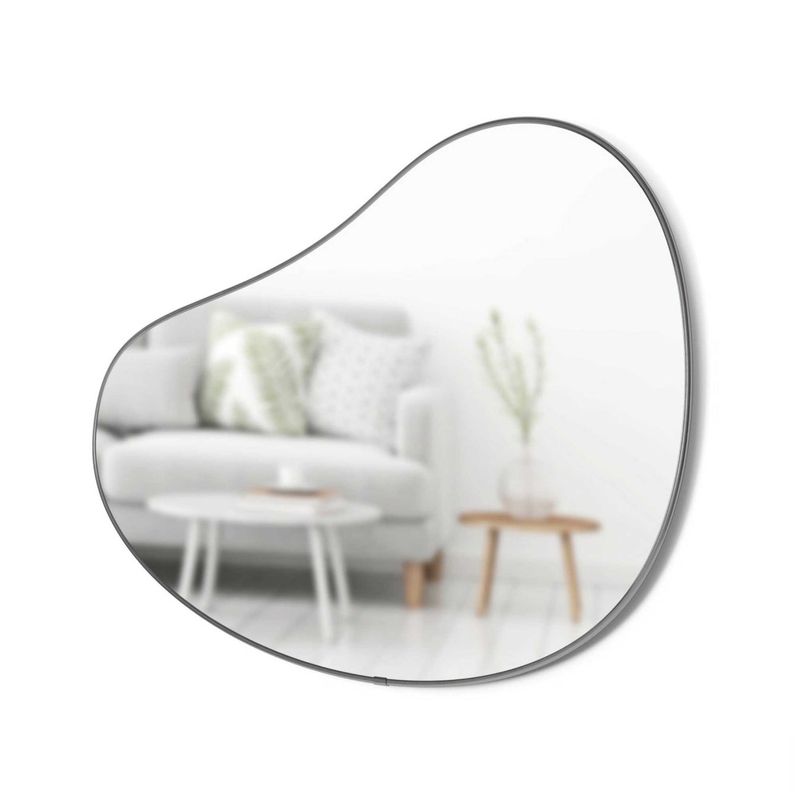 Umbra Hubba Pebble wall mirror 60x90, metallic titanium