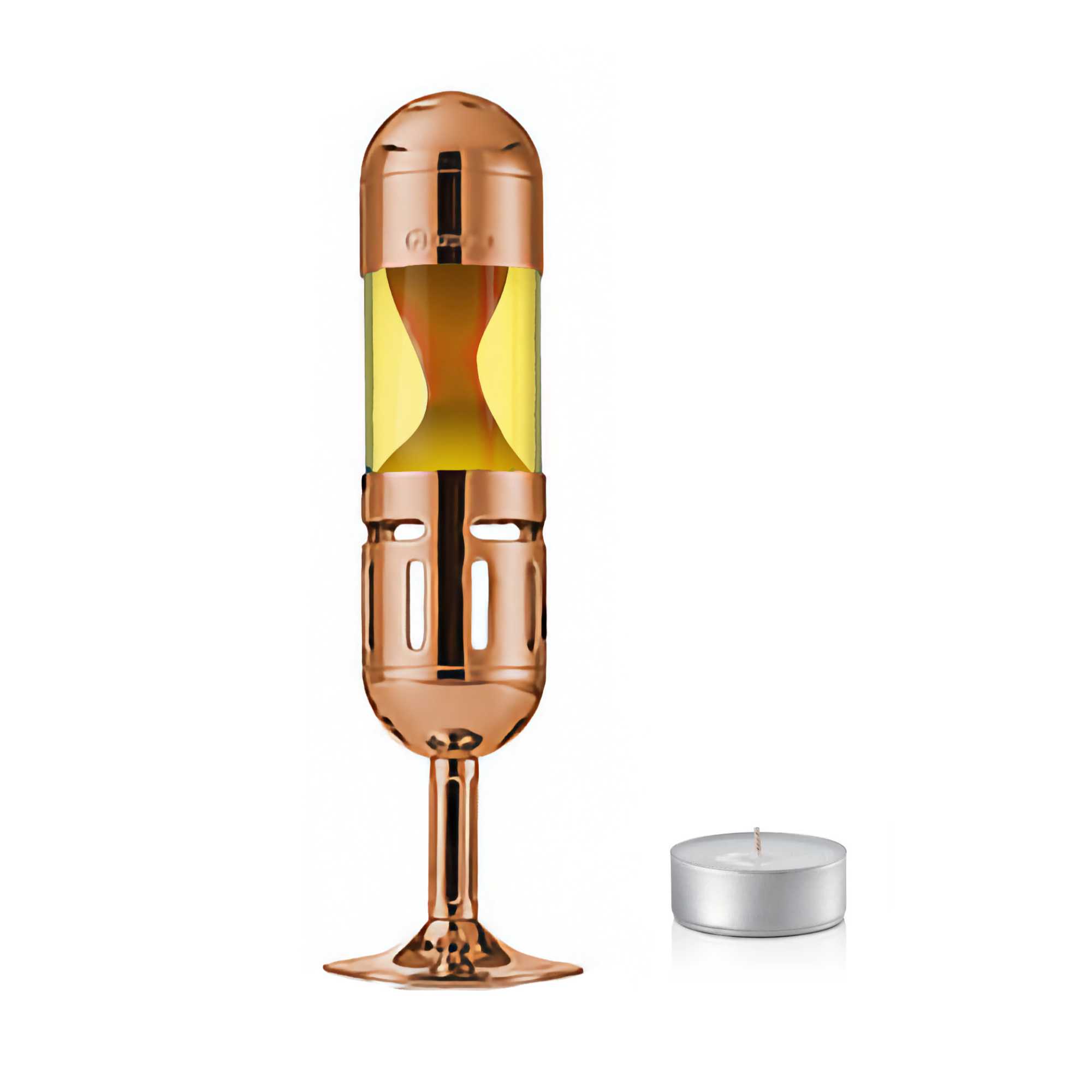 Mathmos Pod+ Candle Lava Lamp Copper, Yellow/Orange