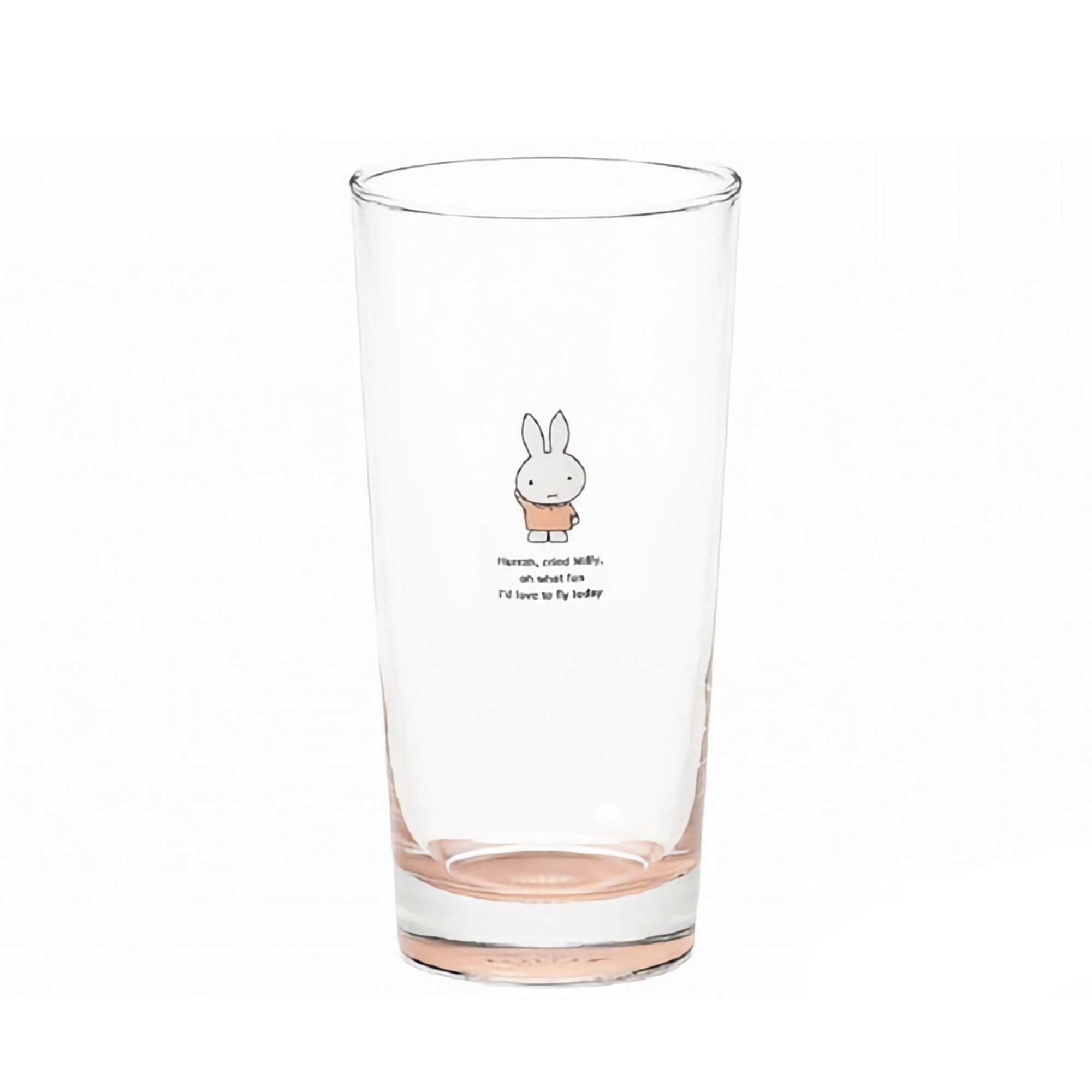 Miffy Simple Point Bottom Color Glass Large, Pink