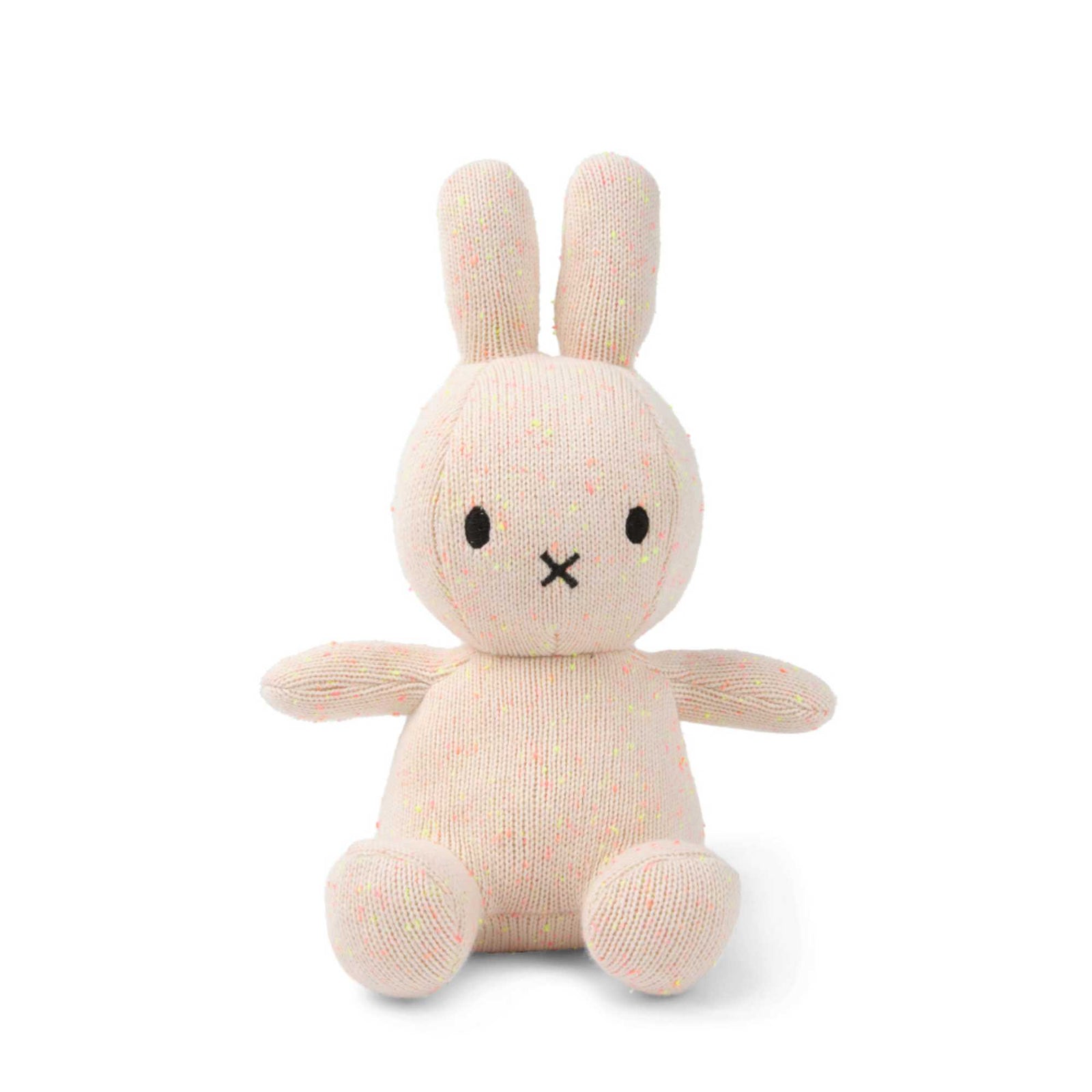 Miffy Sitting soft toy 23cm, Organic cotton pink/yellow melange