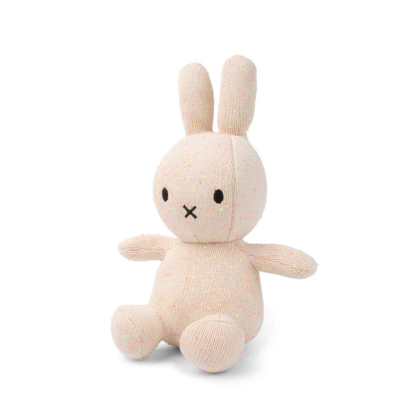 Miffy Sitting Organic Cotton Soft Toy (23cm) , Pink/Yellow Melange