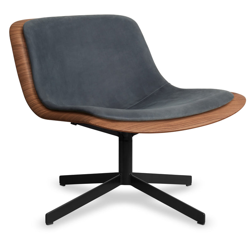 Blu Dot Nonesuch Swivel Leather Lounge Chair