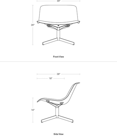 Blu Dot Nonesuch Swivel Leather Lounge Chair