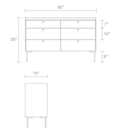 Blu Dot Peek 6 Drawer Dresser