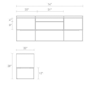 Blu Dot Rule 2 Door / 2 Drawer Console