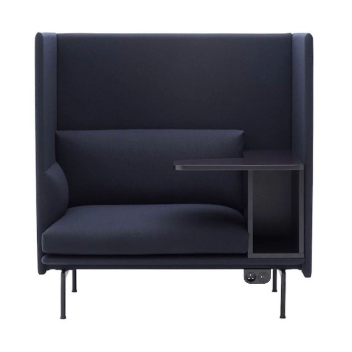 Muuto Outline Sofa Highback Right, Black Base w105xd78xh115cm