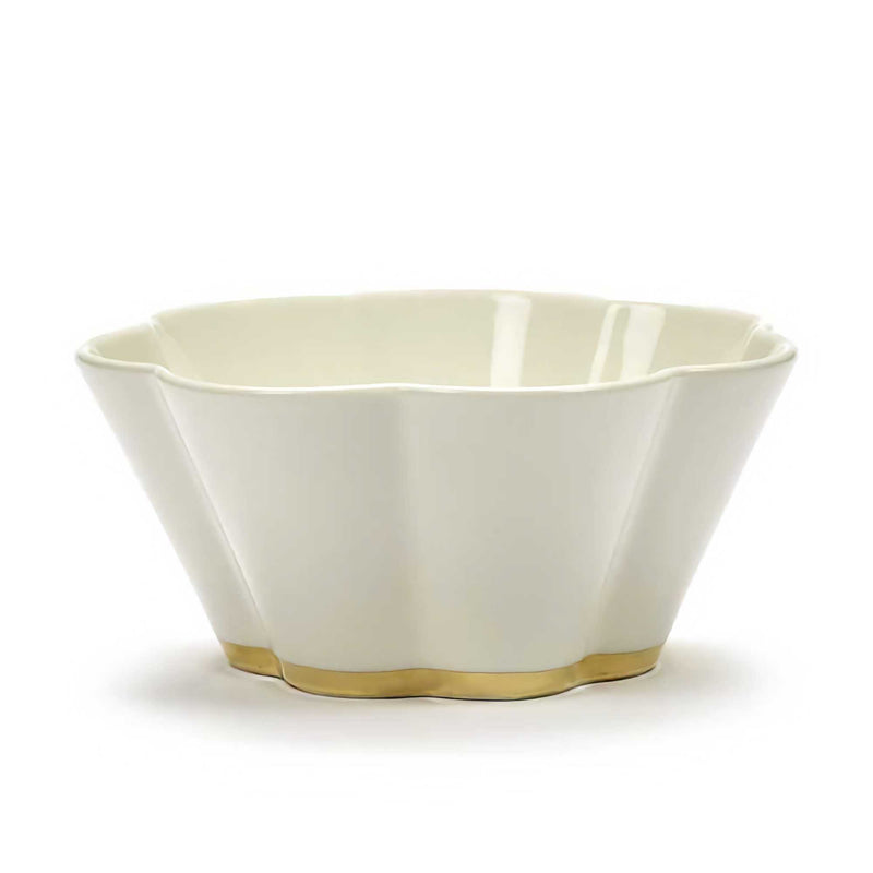 Serax Desiree Ribbed Bowl L, White/Gold