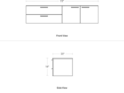 Blu Dot Shale 2 Door / 2 Drawer Wall-Mounted Cabinet