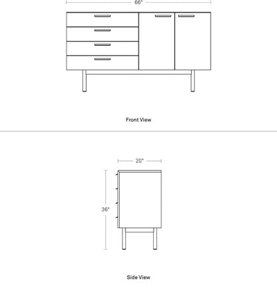 Blu Dot Shale 4 Drawer / 2 Door Credenza
